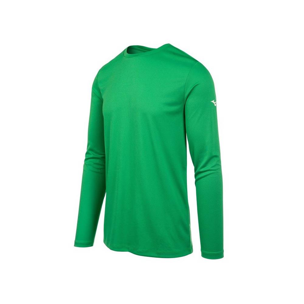 Panske Tričko Mizuno Long Sleeve Zelene Vypredaj TVYJ84602